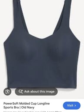 Old Navy PowerSoft Longline Sports Bra - Navy Blue